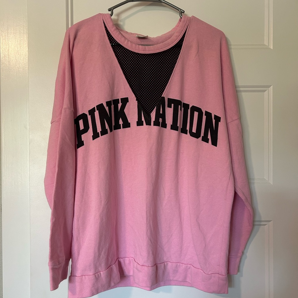 Victoria's Secret Pink Sweatshirt with Black Mesh